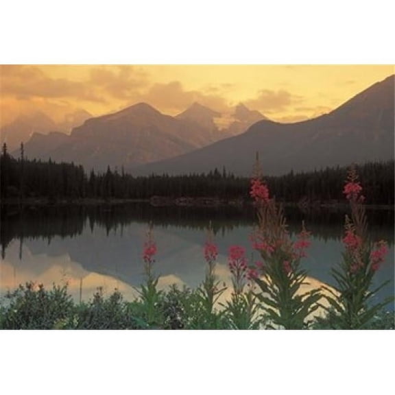 Alberta Banff Lake Herbert Canadian Rockies Poster Print by Jaynes Gallery - 27 x 18 in.