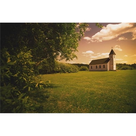 Alberta - Canada - An Old Church In A Field Poster Print - 19 x 12