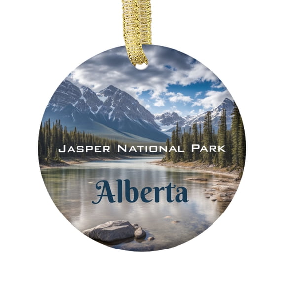 Alberta Canada Jasper National Park Canadian Landmark Keepsake Xmas Travel Memory Souvenir Landmark Vacation Keepsake Ceramic Christmas Ornament Xmas Holiday Tree Gift