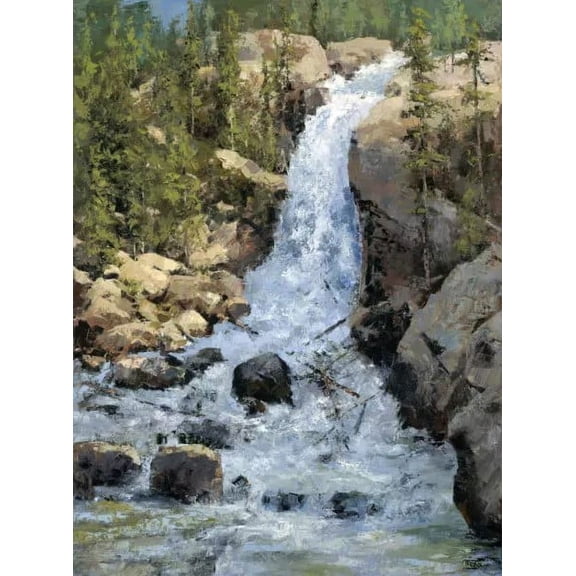 Alberta Falls by Tim Breaux - Canvas Limited Edition Signed & Numbered 200 24x32 - Premium Art for Collectors - 1 Unit per pack