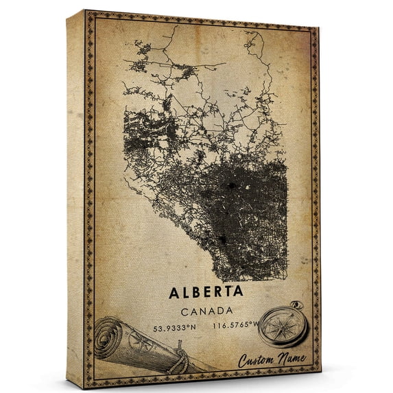 Alberta Map Poster, Alberta street Map Art Poster, Canvas, ,Modern Wall Art, Street Map Artwork, Alberta Map Canvas - 89AZ1081
