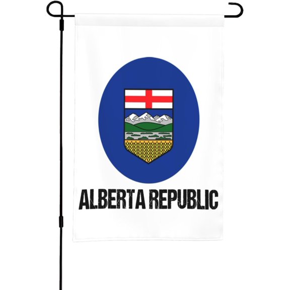 Alberta Republic Garden Flags Small Yard Flag For Outside Outdoor Decor Garden Holiday Decorations For All Seasons Funny House 18"X12"-B1