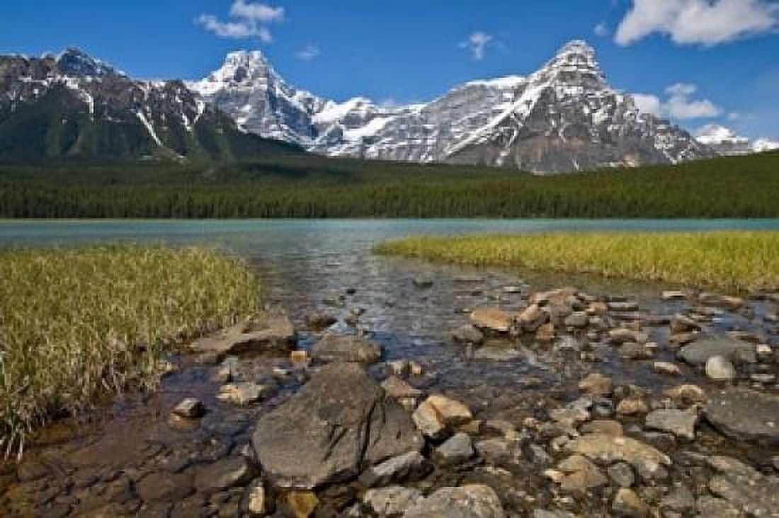 Alberta Rocky Mountains Banff NP lake fed by snowmelt Canvas Art - Larry Ditto DanitaDelimont (26 x 18)