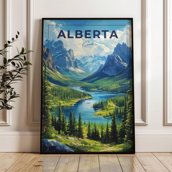 Alberta Travel Poster - Canada Wall Art Print, Illustration Poster, Home & Office Decor, Gift Idea, Banff Travel Print, National Park Art Wall Art, Modern Wall Decor, 16x24 UNFRAMED