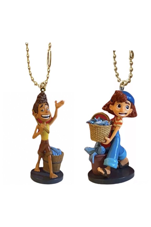 Alberto Boy Human & Giulia Keychain Dangler Ornament Figure Charm Luca Figurine