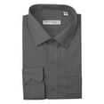 thumbnail image 1 of Alberto Cardinali Men's Tailored Fit Long Sleeve Wrinkle Resistant Dress Shirt (Charcoal,L (16-16½) sleeve: 36/37), 1 of 1