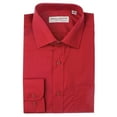 thumbnail image 1 of Alberto Cardinali Men's Tailored Fit Long Sleeve Wrinkle Resistant Dress Shirt (Red,L (16-16½) sleeve: 34/35), 1 of 1