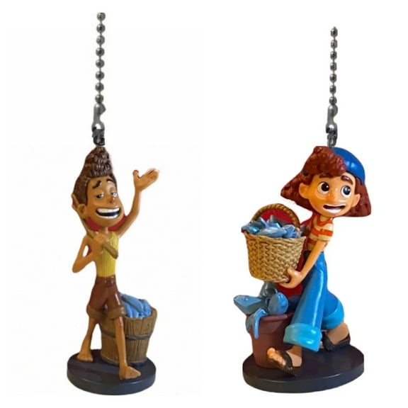 Alberto Human Boy & Giulia Pvc Fan Lamp Light Pull Chain Figure Luca Figurine 3