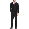 thumbnail image 1 of Alberto Nardoni Black Suit Slim Skinny European Fit Vested 3 Pieces Suit Notch Lapel Side Vented, 1 of 1