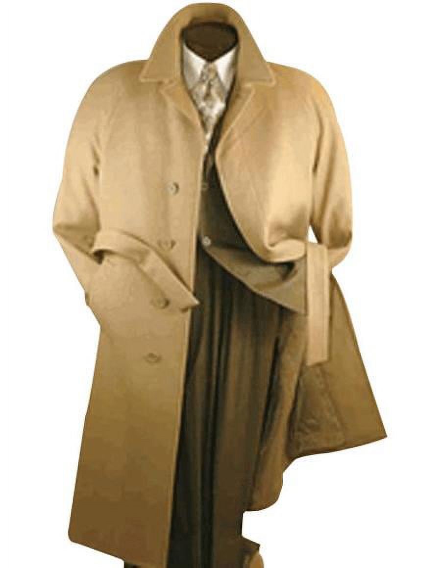 Alberto Nardoni Mens Dress Coat Belted Wool Overcoat Top Coats Full Length Winter Coats Camel - image 1 of 1