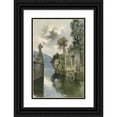 thumbnail image 1 of Alberto Prosdocimi 13x18 Black Ornate Wood Framed Double Matted Museum Art Print Titled - Stone Staircase to the Lake Shore, 1 of 5