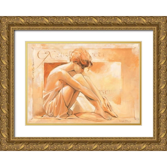 Alberto, Tanya 14x11 Gold Ornate Wood Framed with Double Matting Museum Art Print Titled - Sitting beauty