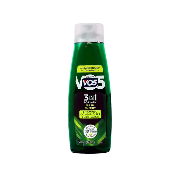 Alberto V05 Men's 3 In 1 Shampoo Conditioner Body Wash Fresh Energy 12.5 Oz