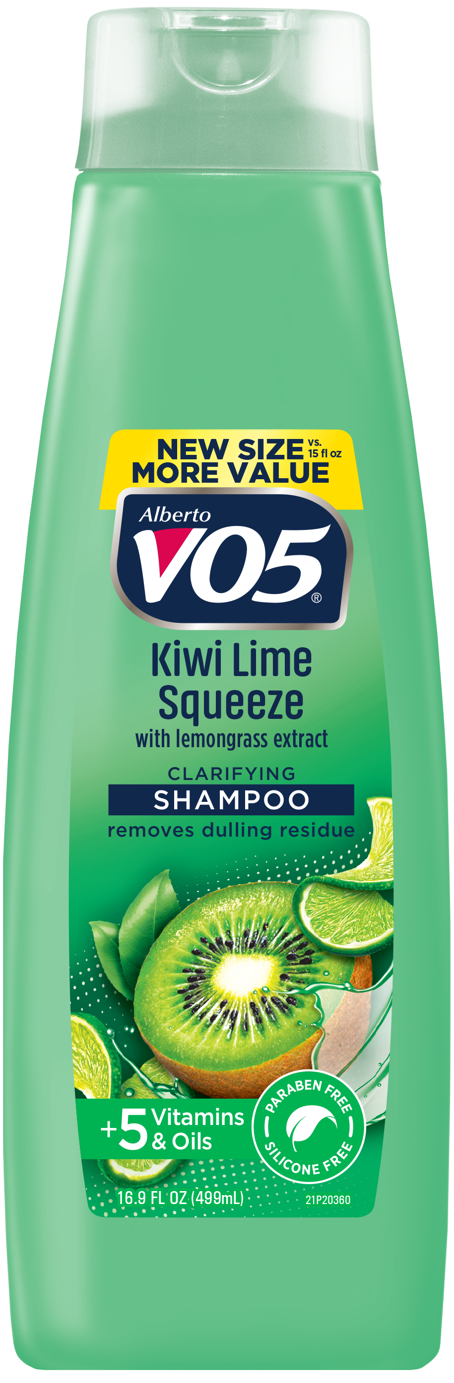 Alberto VO5 Kiwi Lime Squeeze Clarifying Shampoo with Vitamin E & C, for All Hair Types, 16.9 fl oz - image 1 of 6