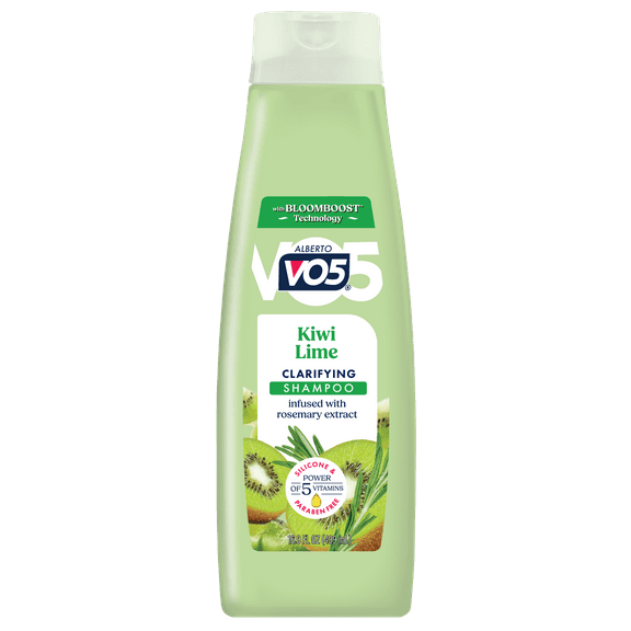 Alberto VO5 Kiwi Lime Clarifying Shampoo with Rosemary Extract, Paraben Free, Silicone Free, Vitamin-Enriched Formula for Deep Clean & Shine