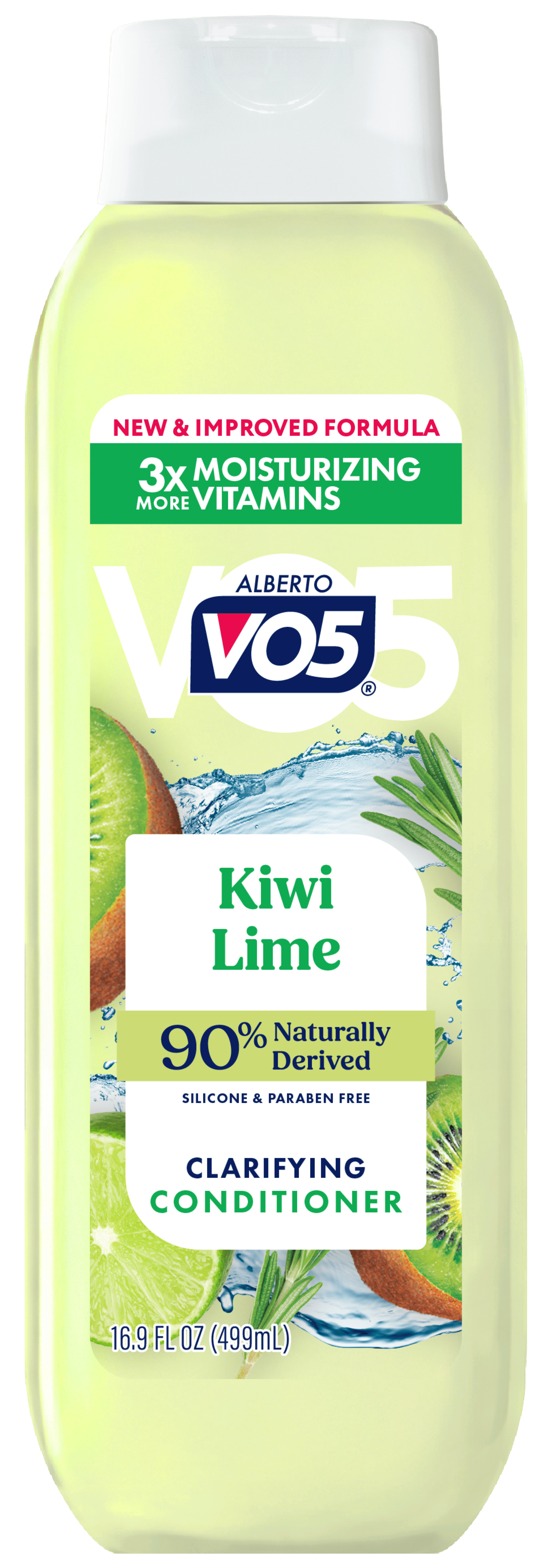 Alberto VO5 Kiwi Lime Clarifying Hair Conditioner with Rosemary Extract, 98% Naturally Derived, Paraben Free, Vitamin-Enriched Formula for Fresh, Clean Hair