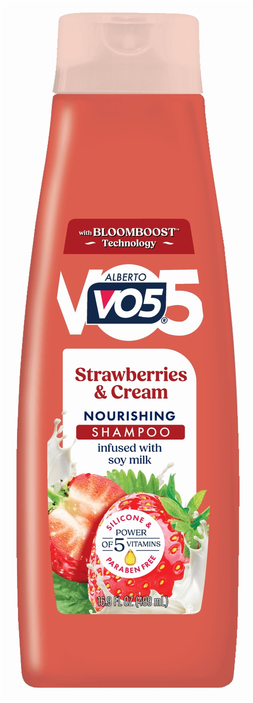 Alberto VO5 Strawberries & Cream Nourishing Shampoo with Soy Milk, Paraben Free, Vitamin-Enriched Formula for Soft, Healthy Hair