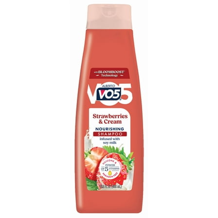Alberto VO5 Strawberries & Cream Nourishing Shampoo with Soy Milk, Paraben Free, Vitamin-Enriched Formula for Soft, Healthy Hair
