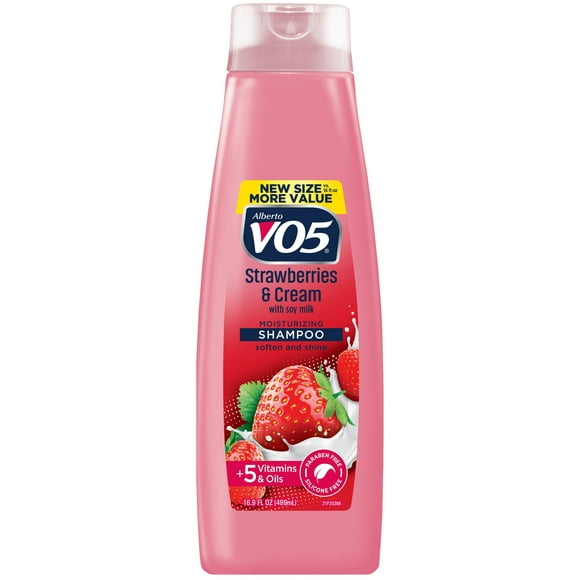 Alberto VO5 Strawberries & Cream Moisturizing Shampoo with Soy Milk, for All Hair Types, 16.9 fl oz