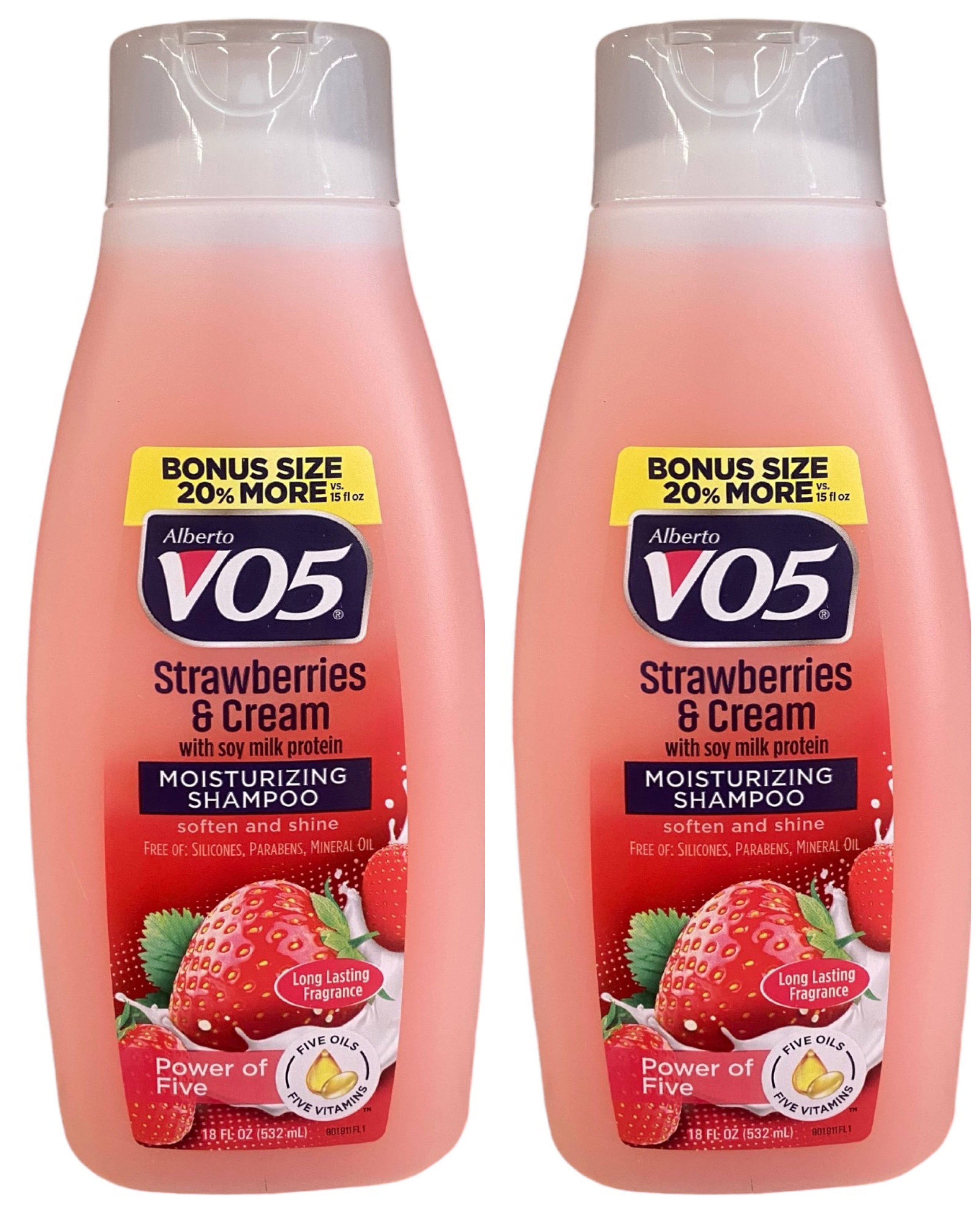 Alberto VO5 Strawberries & Cream Moisturizing Shampoo with Soy Milk, for All Hair Types, 18 fl oz