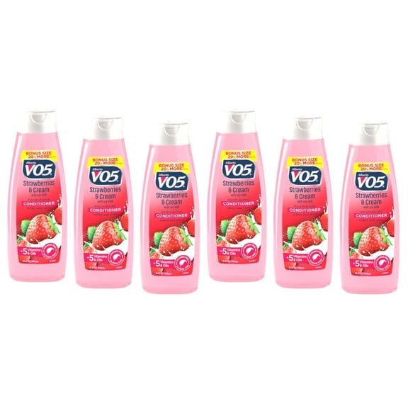 Alberto Vo5 Moisture Milks Moisturizing Conditioner, Strawberries And Cream - 15 Oz, 6 Pack