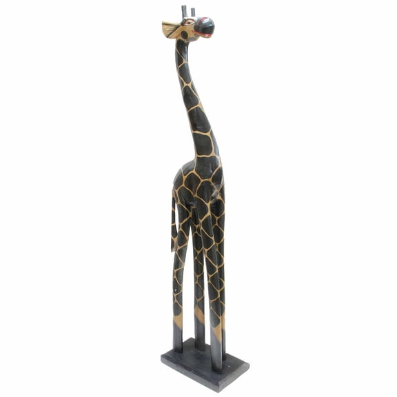 Albesia Native Wood Tall Hand-crafted Giraffe Statues Striking Designs and Sizes. Nature's Graceful Beauty Engulfs Safari Home Décor All Occassions.