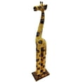 thumbnail image 1 of Albesia Native Wood Tall Hand-crafted Giraffe Statues Striking Designs and Sizes. Nature's Graceful Beauty Engulfs Safari Home Décor All Occassions., 1 of 5