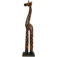 thumbnail image 1 of Albesia Native Wood Tall Hand-crafted Giraffe Statues Striking Designs and Sizes. Nature's Graceful Beauty Engulfs Safari Home Décor All Occassions., 1 of 4