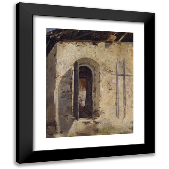 Albin Egger Lienz 19x24 Black Modern Framed Museum Art Print Titled - The Gate (C1890)