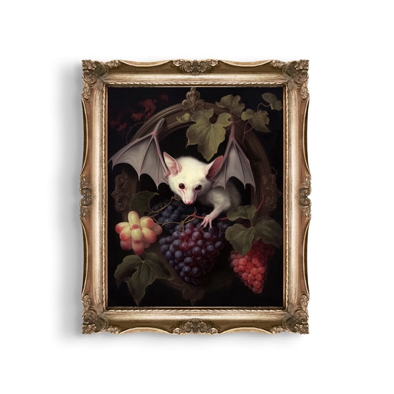Albino Fruit Bat Wall Art Print,