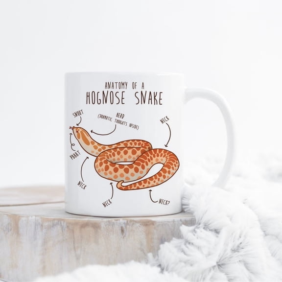 Albino Hognose Snake Coffee Mug, Cute Snake Lover Gift, Funny Reptile Mug, Gift Him, Her, Cup, Python, Snake Mom, Snake Dad.
