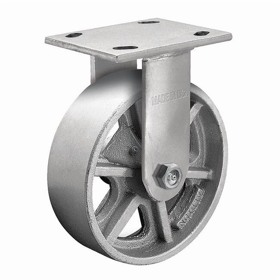 Albion Plate Caster,Rigid,Iron,5 5/8"H 16CA04201R
