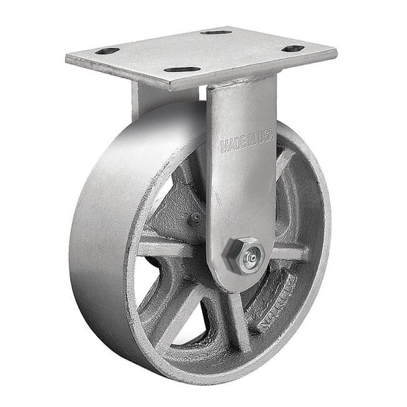 Albion Plate Caster,Rigid,Iron,6 1/2"H 16CA05201R