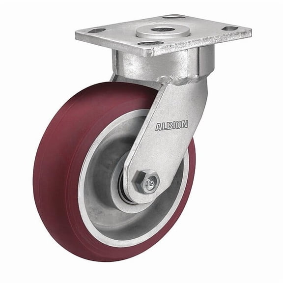 Albion Plate Caster,Swivel,Polyurethane,5 5/8"H 18AX04228S