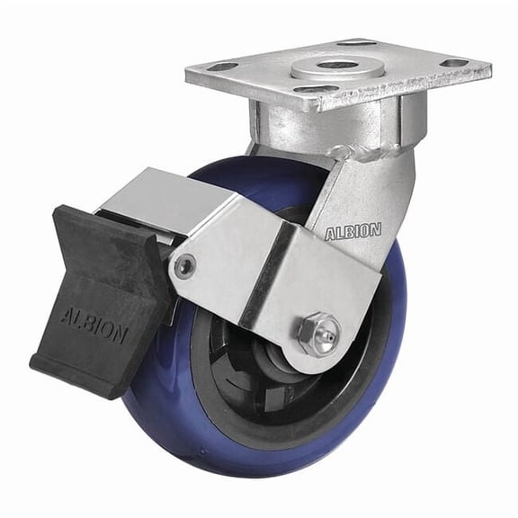 Albion Plate Caster,Swivel,Polyurethane,7 1/2"H 18EG06229SFBE