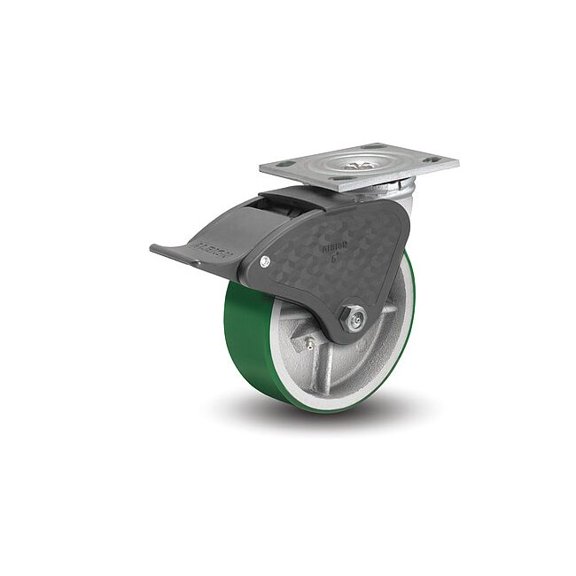 Albion Plate Caster,Swivel,Polyurethane,6 1/2"H 16PI05201ST