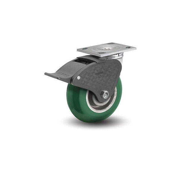 Albion Plate Caster,Swivel,Polyurethane,6 1/2"H 16PM05228ST