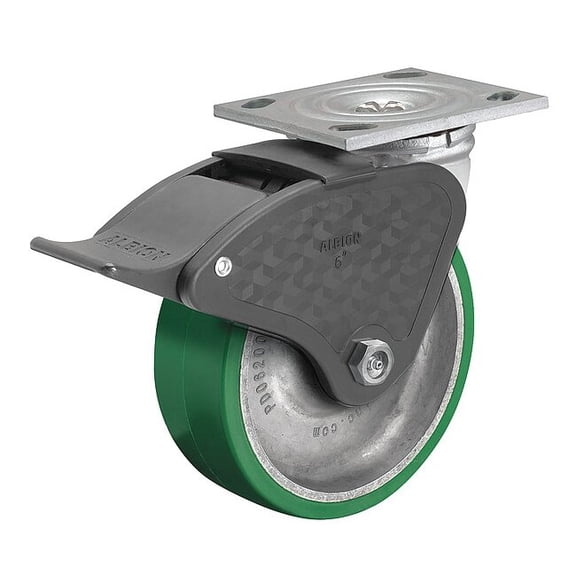 Albion Plate Caster,Swivel,Polyurethane,6 1/2"H 16PD05201ST