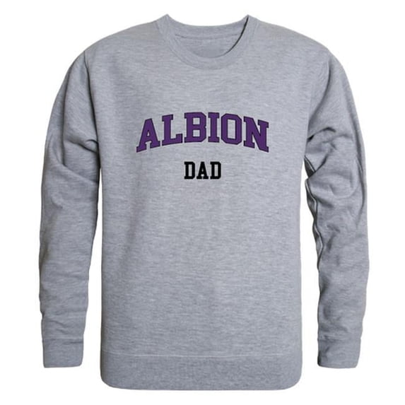 Albion College Britons Dad Crewneck Sweatshirt, Heather Grey - Small