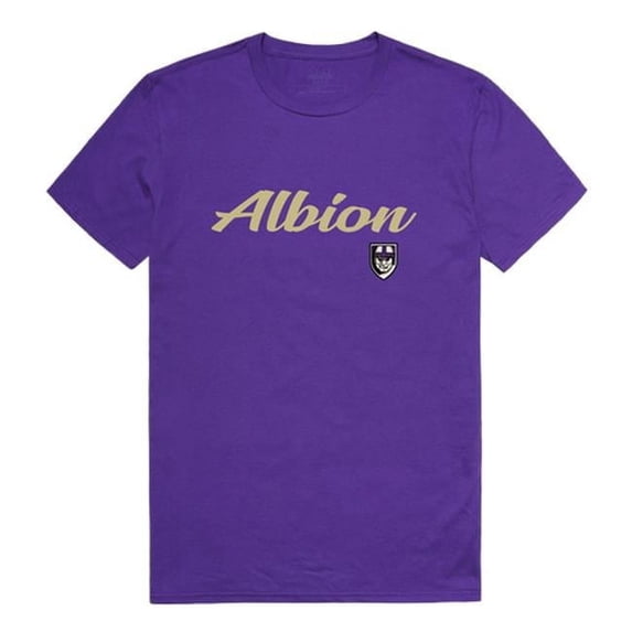 Albion College Britons Script T-Shirt, Purple - 2XL