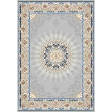 Albion Flatweave Grey Sunburst Area Rug 6'6" x 9'6"
