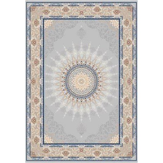 Albion Flatweave Grey Sunburst Area Rug 6'6" x 9'6"