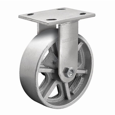 Albion 8" X 2" Cast Iron Rigid Caster, No Brake, Loads Up To 1250 lb 16CA08201R
