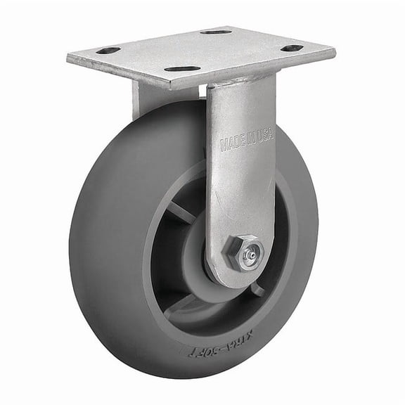 Albion Plate Caster,Rigid,Rubber,7 1/4"H 16XR06201R