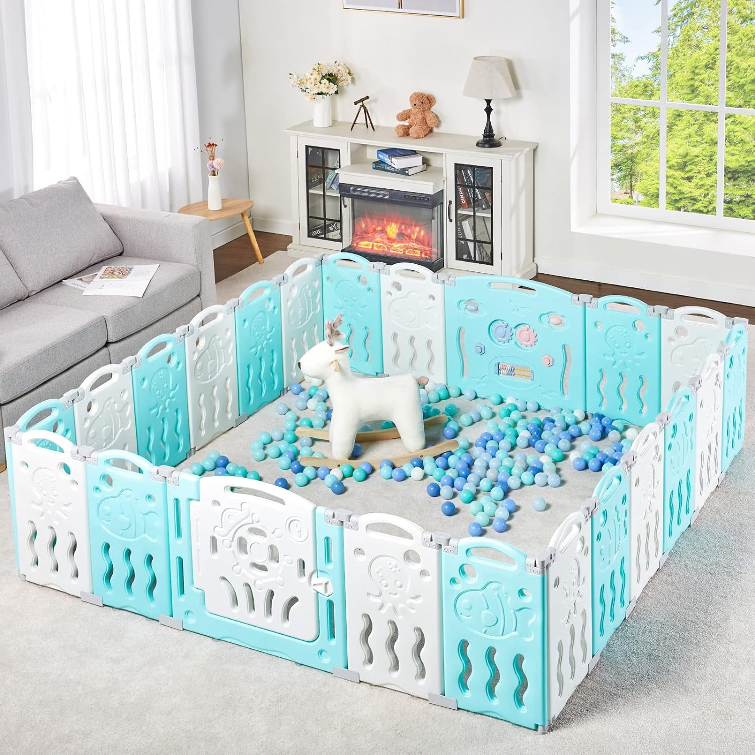 Albott 22 Panels Kids Safety Play Center Yard Baby Playpen Kids ...