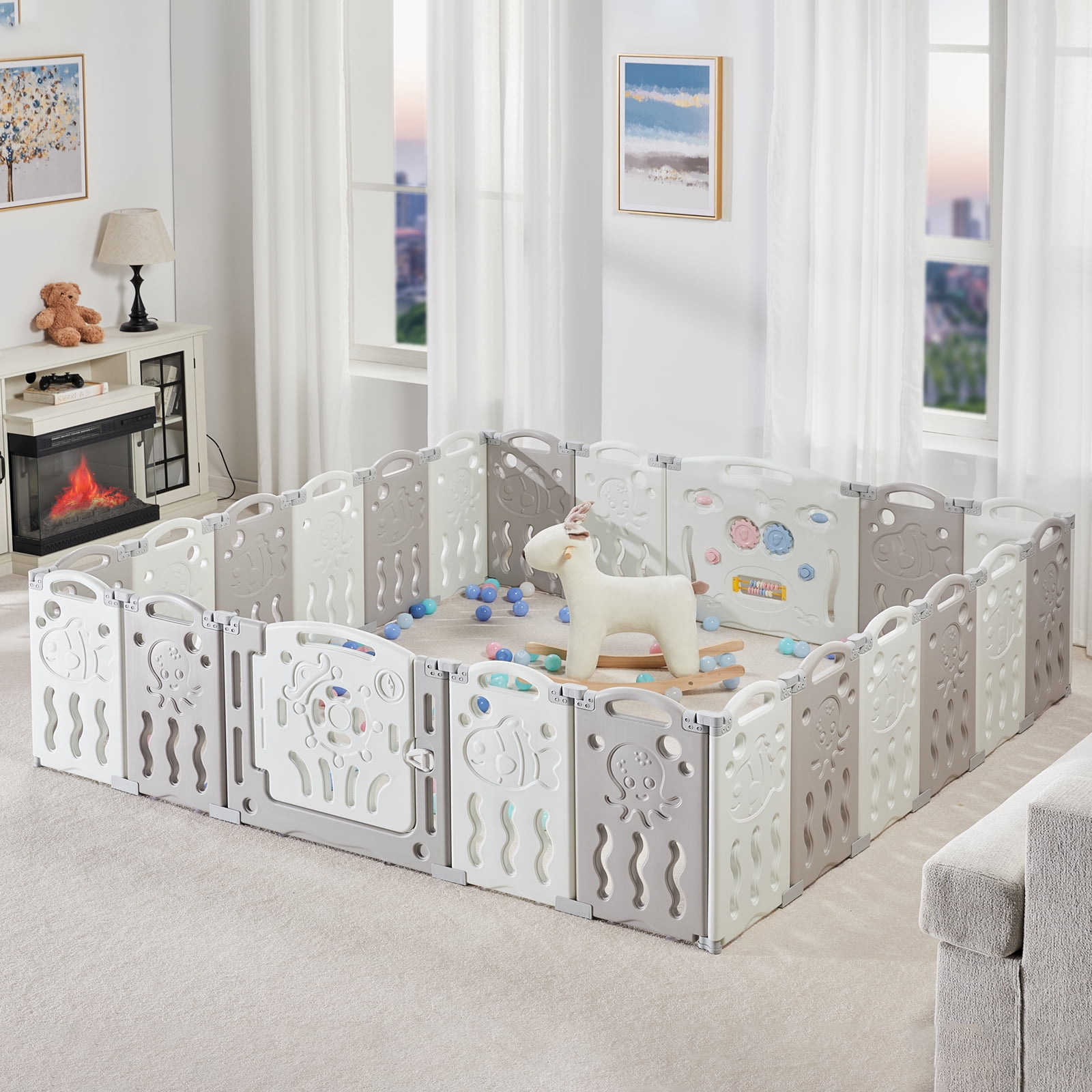 Panel playpen baby sales