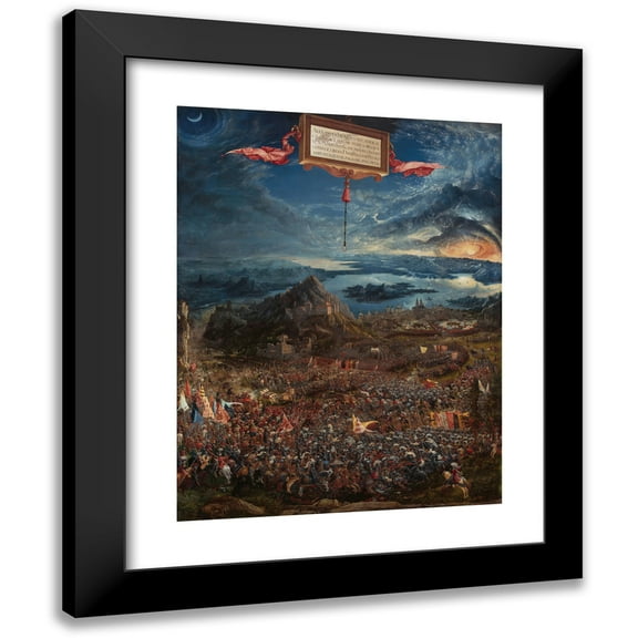 Albrecht Altdorfer 12x14 Black Modern Framed Museum Art Print Titled - The Battle of Alexander at Issus (1529)