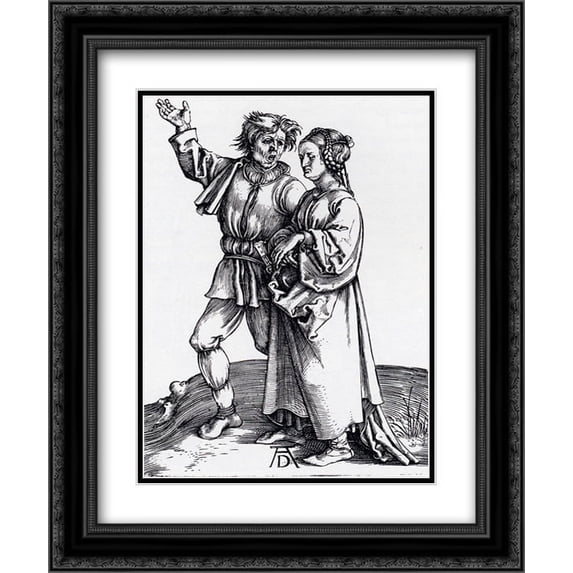 Albrecht Durer 2x Matted 20x24 Black Ornate Framed Art Print 'Rustic Couple'