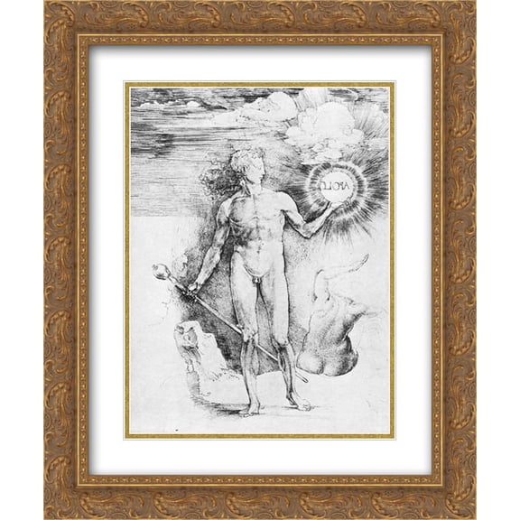 Albrecht Durer 2x Matted 20x24 Gold Ornate Framed Art Print 'Apollo with the Solar Disc'