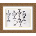 thumbnail image 1 of Albrecht Durer 2x Matted 24x20 Gold Ornate Framed Art Print 'Six Goblets', 1 of 2
